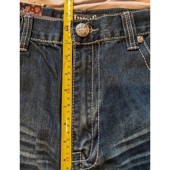 Vintage Y2K Ablanche Embroidered Wings Blue Jeans 40x34 (38x33) Deadstock NWT - Picture 8 of 11